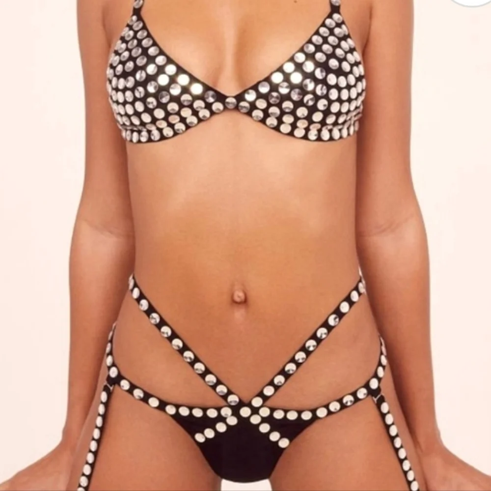 For Love And Lemons Black and White Strappy Panties - Picture 3 of 6